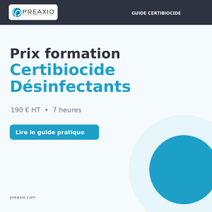 Prix formation Certibiocide Désinfectants – guide Preaxio
